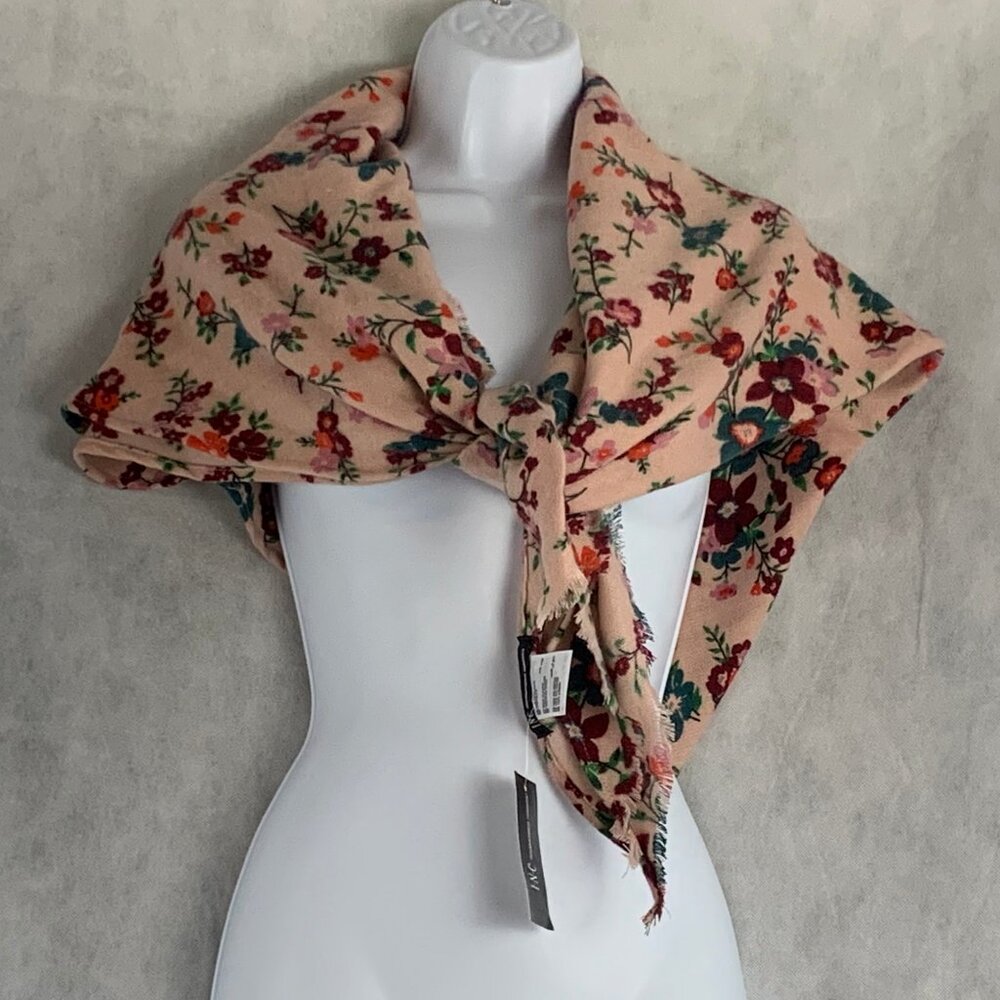 INC International Concepts Women's Floral Triangle Scarf, Blush, One Size